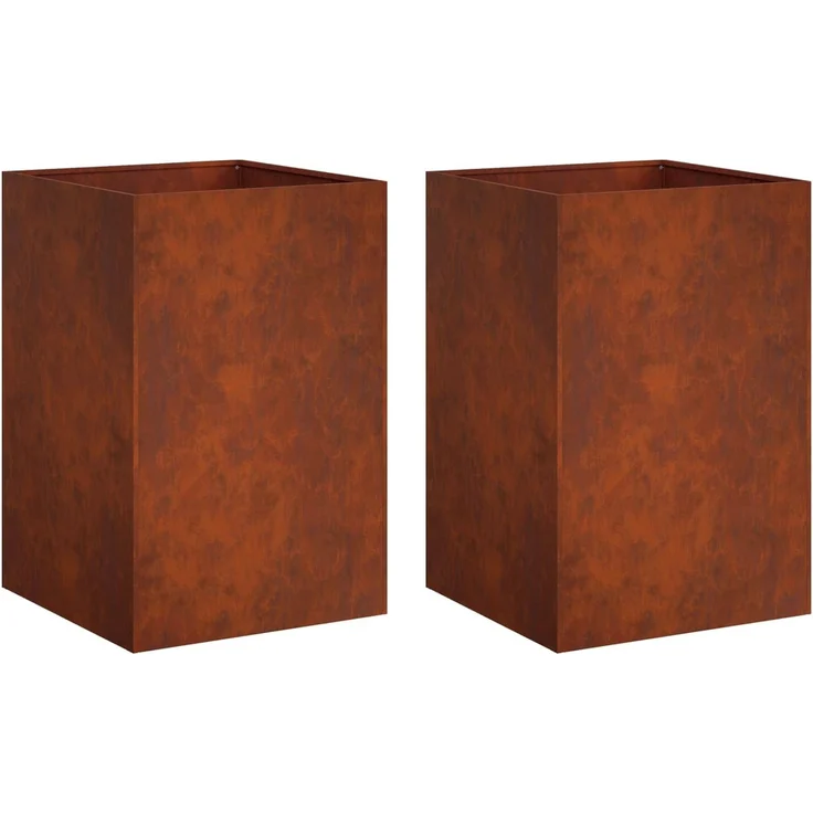 vidaXL Garten-Pflanzgefäß 2 Stk. Rostoptik 40 x 40 x 75 cm 8005385 – Bild 2