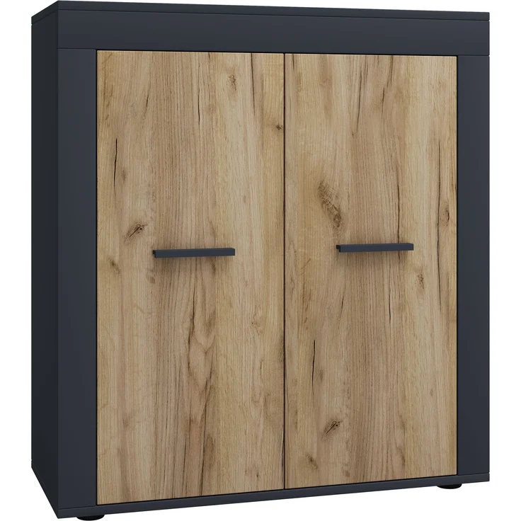 VCM Kommode & Sideboard Usilo 919850 Anthrazit / Honig-Eiche H. 89 x B. 80 x T. 35 cm – Bild 2