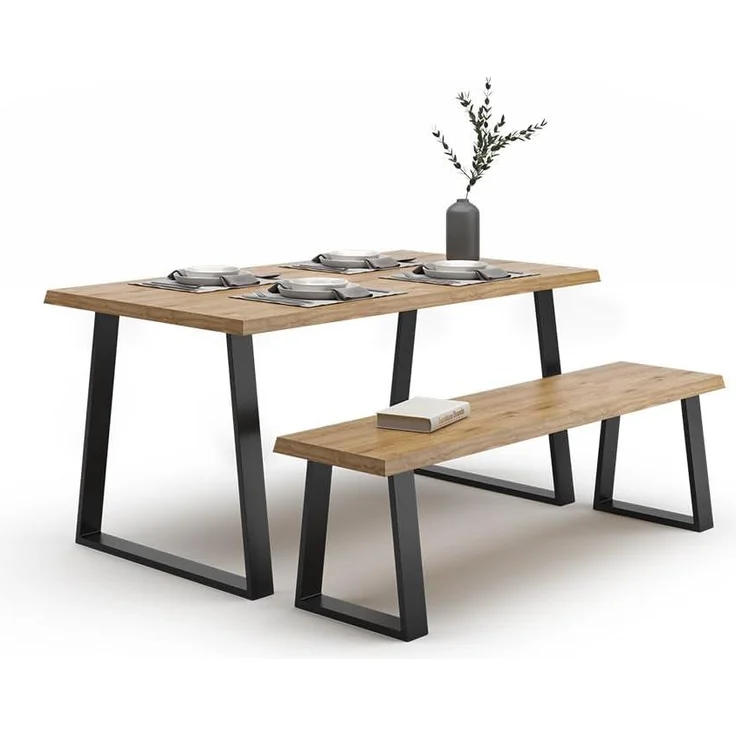 Tischbeine Schwarz 80 x 72 cm Trapezförmig Vicco – Bild 7