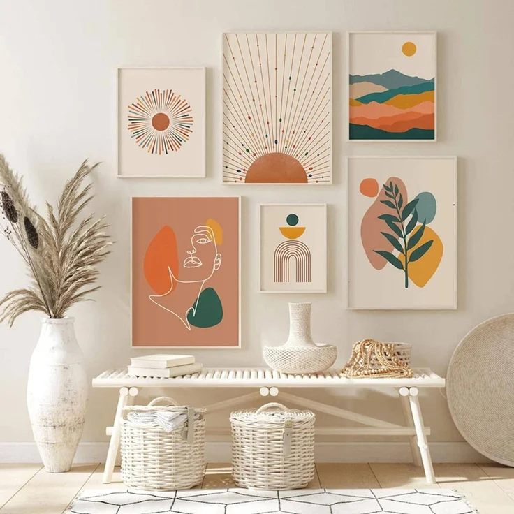 Abstrakte Boho Poster · Terrakotta & Grün · Minimalistische Wandbilder · Modernes Wohnambiente · ohne Rahmen - D / 10 x 15 cm – Bild 2