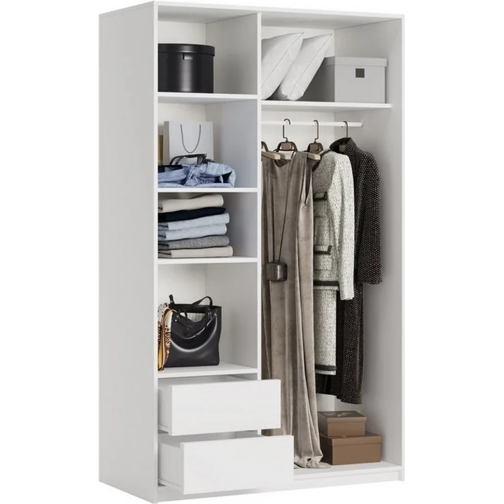 Masseno Schwebetürenschrank RIEN Kleiderschrank mit Spiegel und Schubladen Schlafzimmerschrank – Bild 2