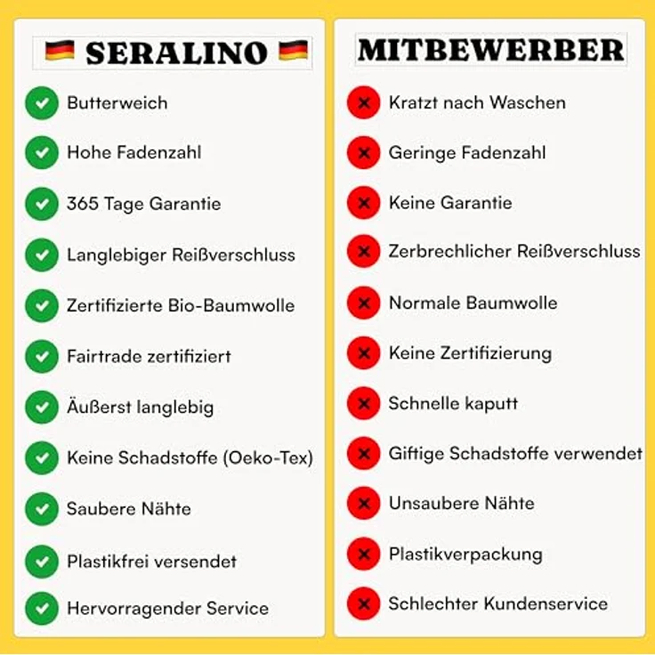 Seralino Spannbettlaken Mako Satin Spannbetttuch (100% Bio Baumwolle), 100% Bio-Baumwolle, Gummizug: rundum, Etiketten zeigen Seiten – schnelles, unkompliziertes Beziehen garantiert, Fairtrade/ GOTS zertifizierte uni Bettlaken, weich – Bild 5