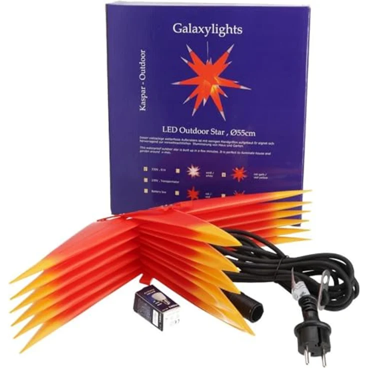 Guru-Shop LED-Stern für außen 3D Außenstern Kaspar, Weihnachtsstern,., Leuchtmittel inklusive – Bild 6