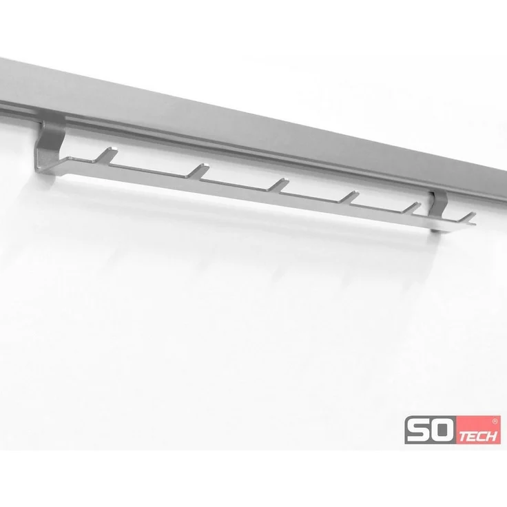 Kesseböhmer Küchenorganizer-Set Linero style Küchenreling 600 - 1800 mm Edelstahloptik, 6er Hakenleiste – Bild 2