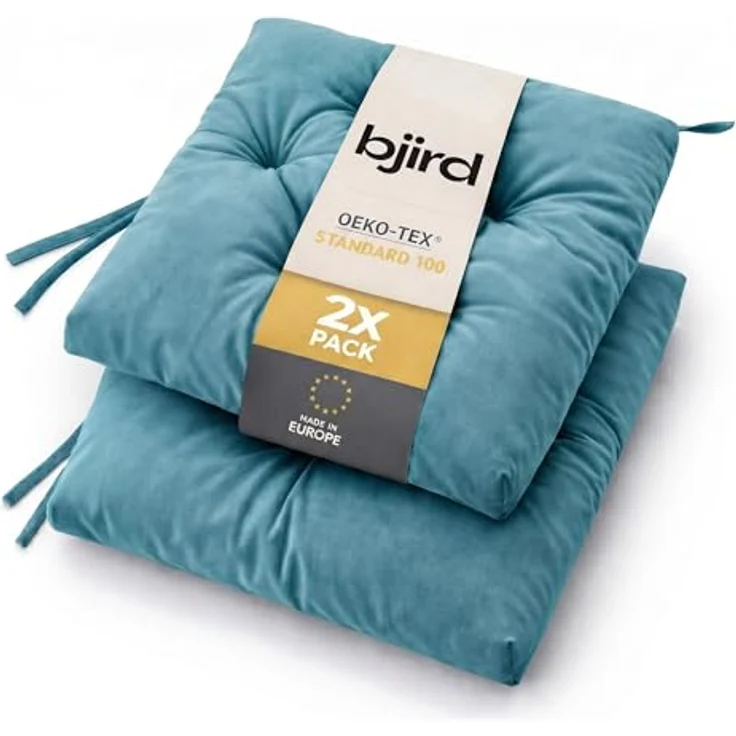Bjird Stuhlkissen 45x45 cm - Wasserdichtes Gartenkissen für Stühle & Sessel, Wetterfest & Pflegeleicht - Dickes Sitzkissen 6 cm - Outdoor geeignet – Bild 2