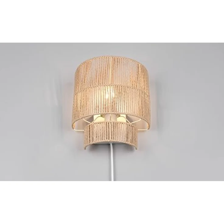 Wandleuchte SATNA aus Papiergarn mit Stecker und Schalter, Höhe 24cm – Bild 5