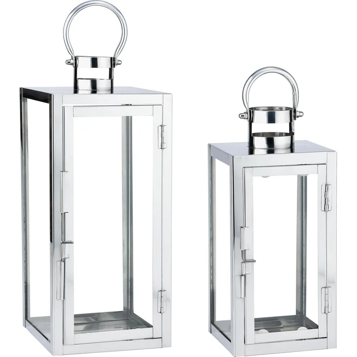Marrakesch Orient & Mediterran Interior Kerzenlaterne 2er Set Skandinavisches Design Windlicht Gartenlaterne Marra Silber, Handarbeit – Bild 6