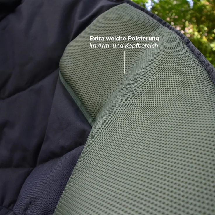 Skandika Campingstuhl Moonchair Deluxe XXL, Großer, bequemer Mondsessel, Gartenstuhl, gepolstert, klappbar, Tragegriff, Tragetasche, rund, Anti-Rutsch-Füße – Bild 5
