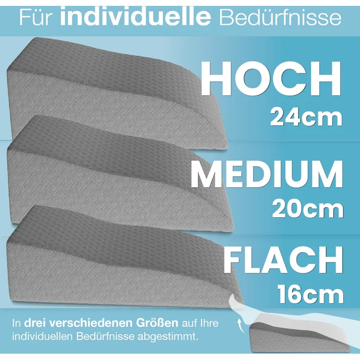 Bestschlaf Lagerungskissen für Beine, Erwachsene, 100% Visko-Mineralschaum, waschbarer hochwertiger Jacquard-Bezug – Bild 3