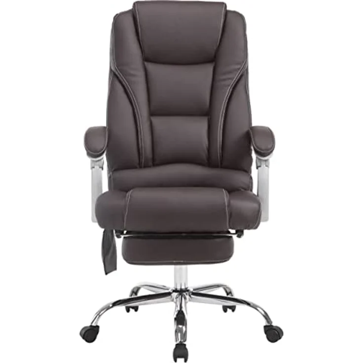 TPFLiving Bürostuhl Pacira, Braun, mit Massagefunktion, höhenverstellbar, drehbar, 68x127x64 cm – Bild 3