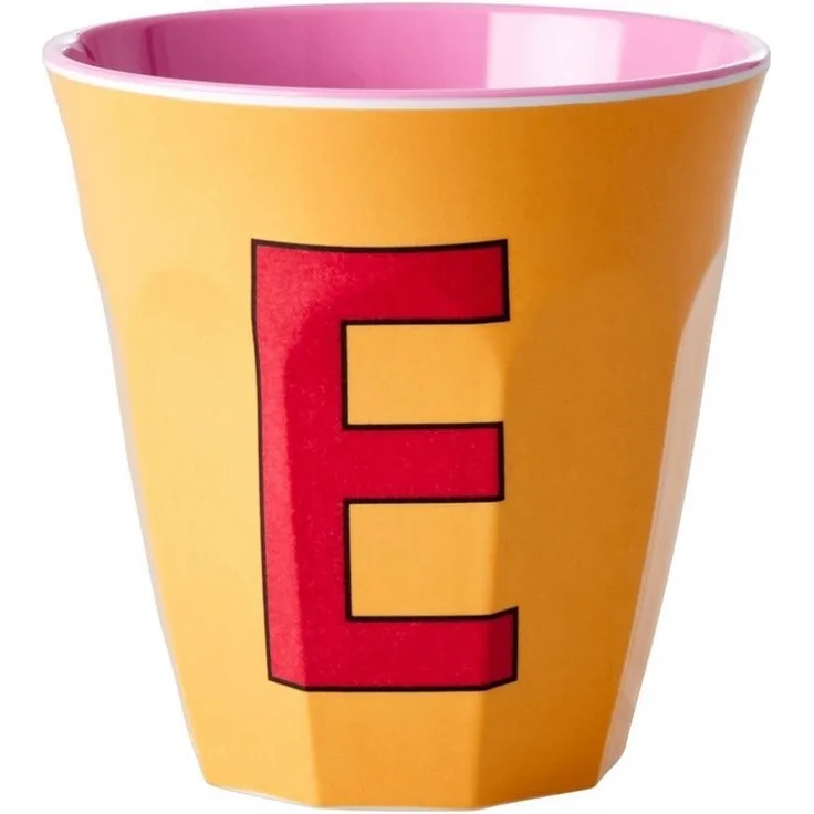 Rice Two Tone Apricot Melamin Becher Buchstabe E