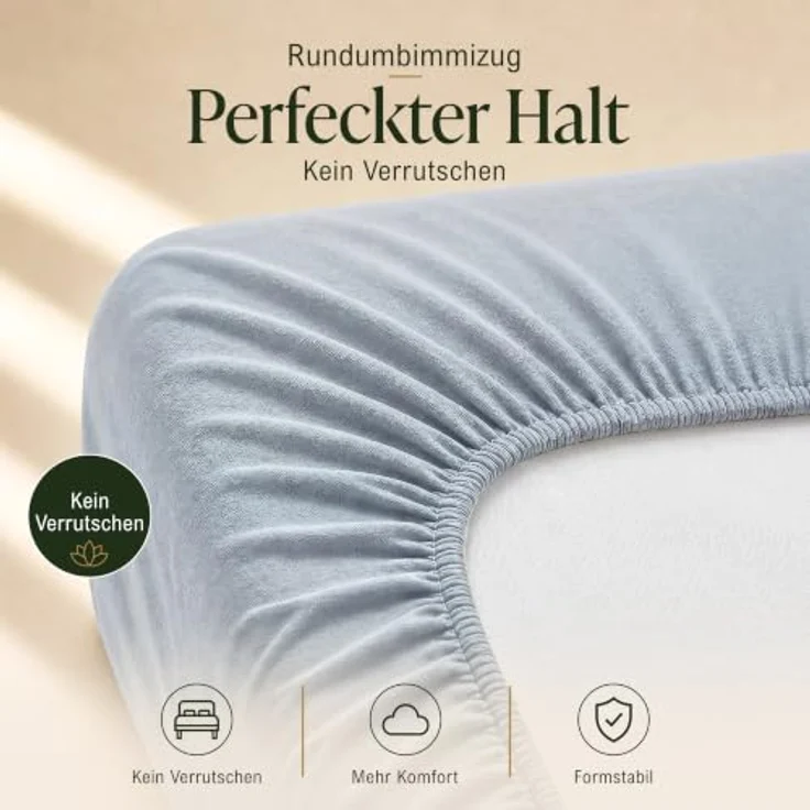 MALIKA® Spannbettlaken Doppelpack 90x200cm - 100x200cm, Baumwolle Jersey, passend für Matratzenhöhe bis 28 cm, Oeko-Tex zertifiziert – Bild 3