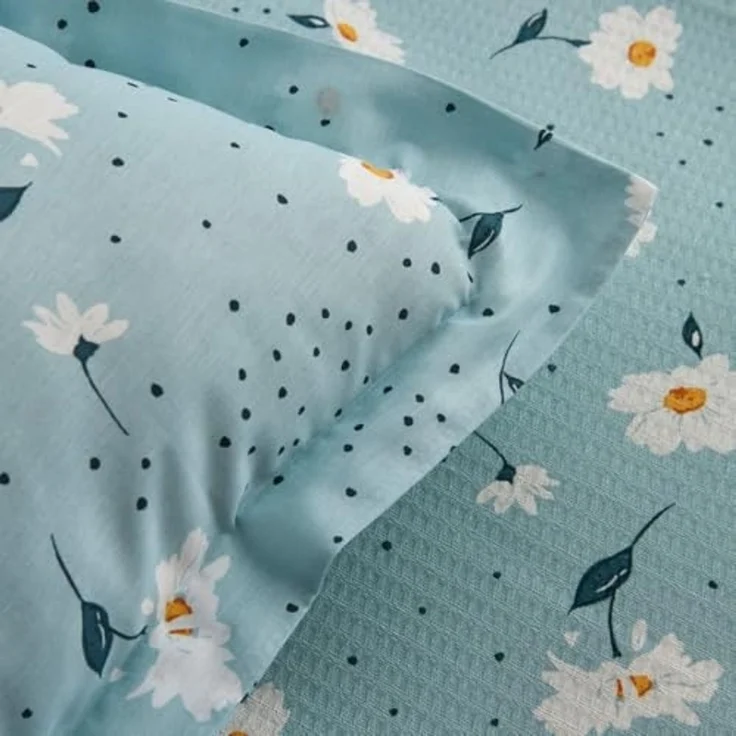 Karaca Bettwäsche Karaca Daisy 100% Baumwolle Doppelbett Deckenbezug Tagesdecke Set – Bild 6