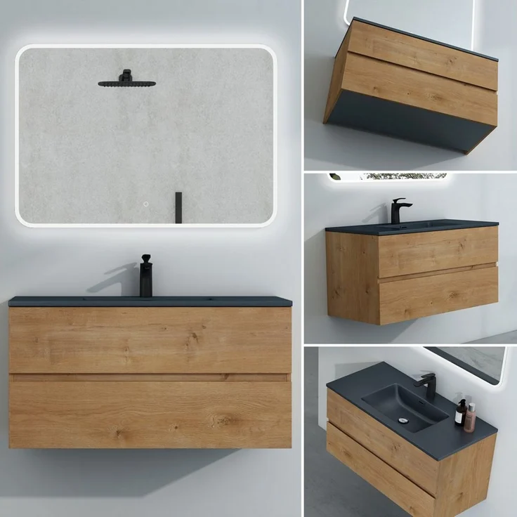 Mai & Mai Badmöbel-Set Waschtisch mit Unterschrank Waschbeckenunterschrank Aqualis – Bild 2