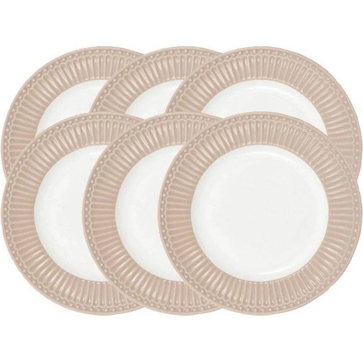 Greengate Geschirr-Set Alice Frühstücksteller klein creamy fudge 17,5cm Set6, Steingut – Bild 2