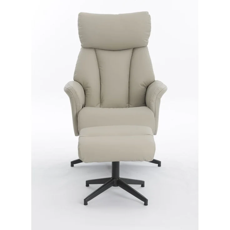 Gepolsteter Relaxsessel mit Hocker, - Beige – Bild 3