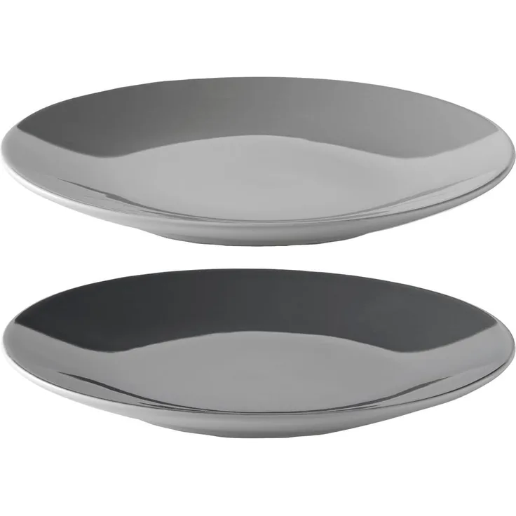Stelton Emma Teller Grey, 2er Set, Speiseteller, Geschirr, Steinzeug, Grau, 18 cm, x-209-1