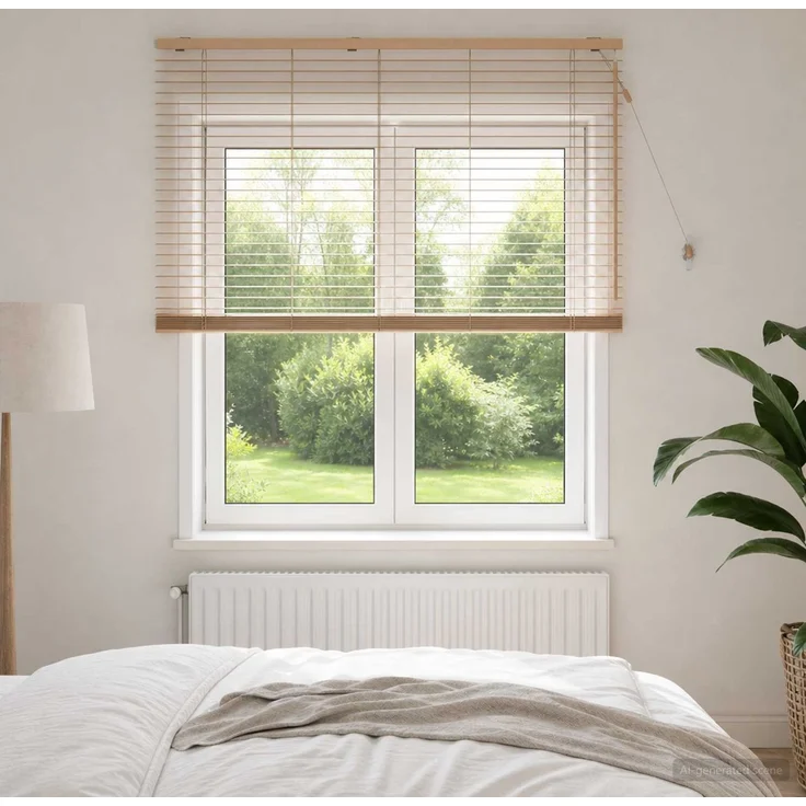 vidaXL Venezianische Jalousie Eichenoptik 125 x 160 cm 35 mm 42015346 – Bild 1