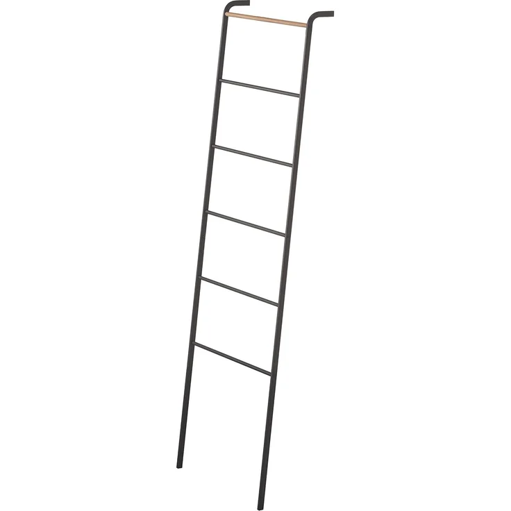 Yamazaki Garderobenständer "Tower" Kleiderständer 45x162cm, Handtuchhalter, Universalständer, zum Anlehnen, schwarz Metall – Bild 6