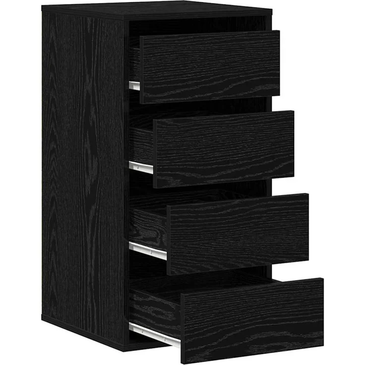 vidaXL Schubladenschrank Schwarz 40 x 41 x 76 cm Holzwerkstoff 868912 – Bild 5
