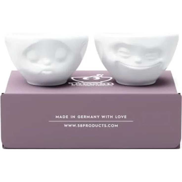 FIFTYEIGHT Schälchen-Set 100ml Grinsend & Küssend weiß – Bild 3