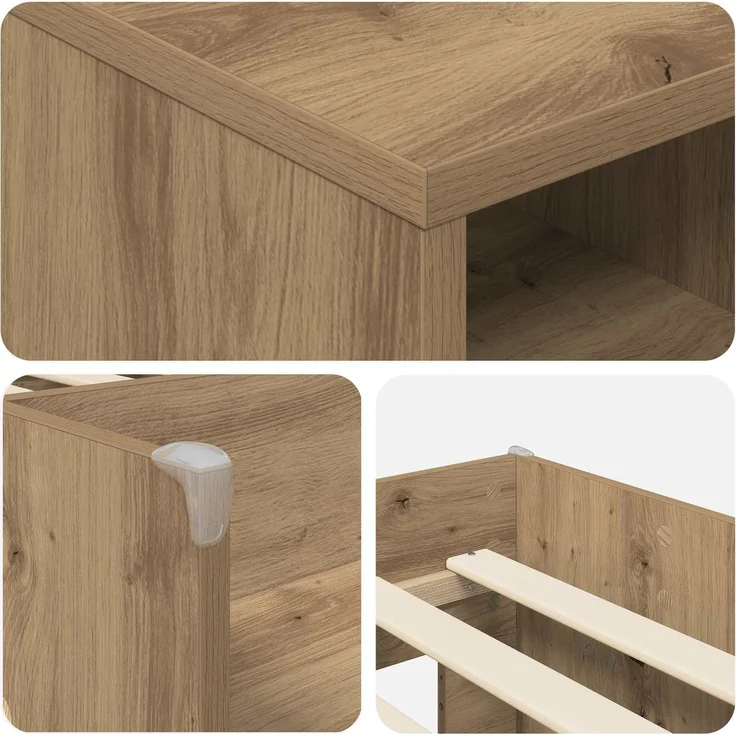 vidaXL Loft Bettgestell mit Schrank 3 stk. Artisan-Eiche Holzwerkstoff 3423413 – Bild 6