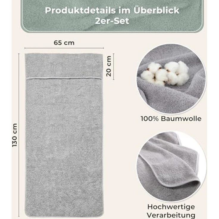 Laynenburg Handtuch Frottee Schonbezug Gartenstuhl, Baumwolle (2-St), Handtuch-Bezug Hochlehner - Stuhl-Bezug mit Umschlag für Campingstuhl – Bild 5