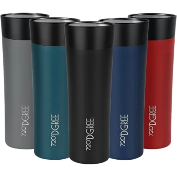 720°DGREE Thermobecher 460ml “PleasureToGo 2.0” - 6h Heiß, 12h Kalt, Auslaufsicher, BPA-Frei, Hygienisch, 360° Trinköffnung - Schwarz – Bild 1