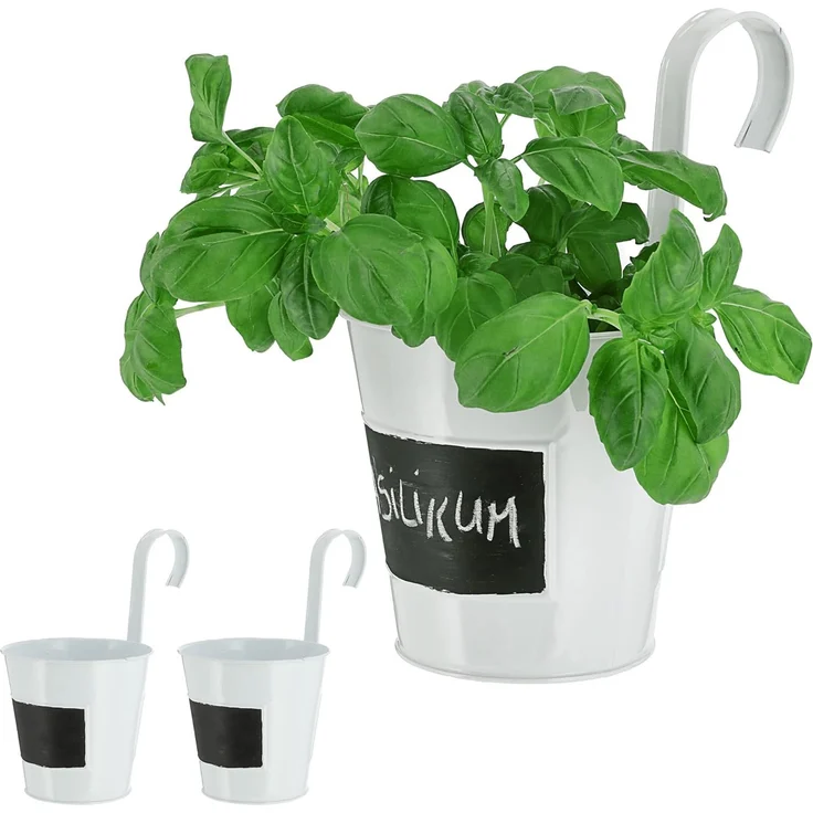 CEPEWA Übertopf Übertopf 3er Set weiß Ø15cm H15cm Kräutertopf (3 St) – Bild 7
