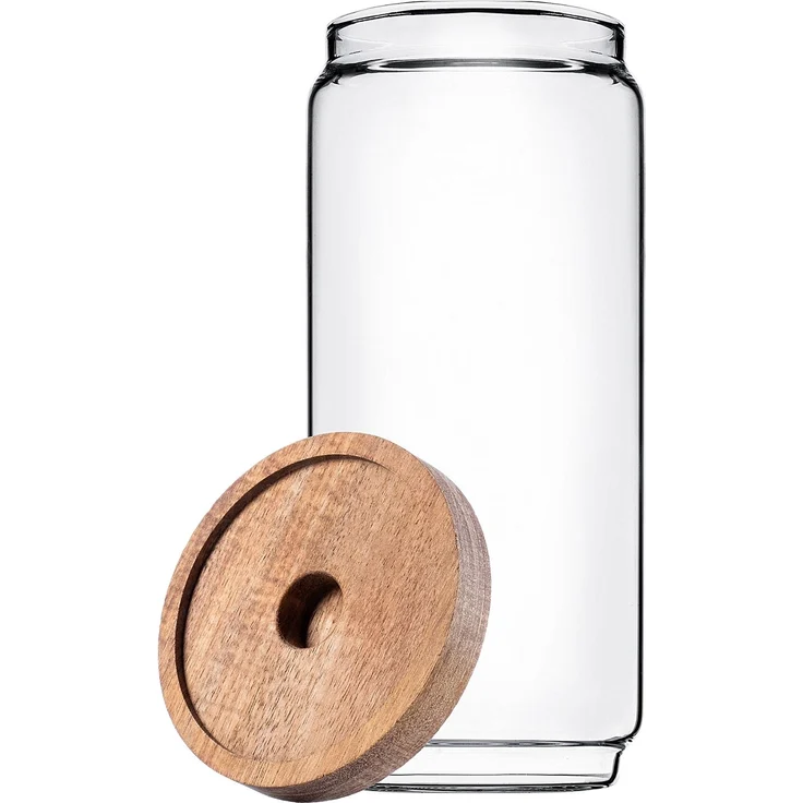 KADAX Vorratsglas 950ml mit Holzdeckel, Glasbehälter zur Aufbewahrung von Lebensmitteln, Vorratsgläser mit Deckel, Vorratsbehälter aus Glas, Vorratsdosen – Bild 7