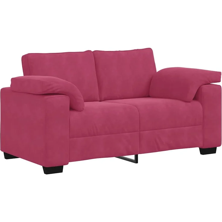 vidaXL Zweisitzer-Sofa Weinrot 160x77x82 cm Samt 4105261 – Bild 1