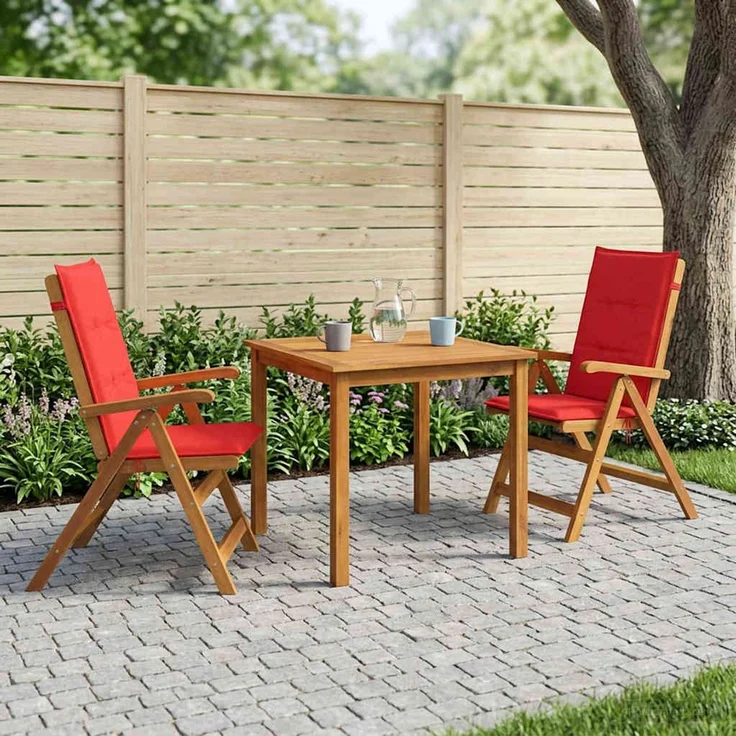 vidaXL 3-teilige Garten-Essgruppe 2-Sitzer Rot Massivholz Akazie 3434594 – Bild 1