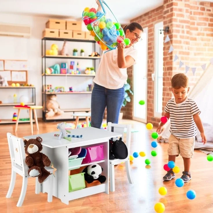 Relaxdays 'ALBUS' Kindersitzgruppe weiß – Bild 2
