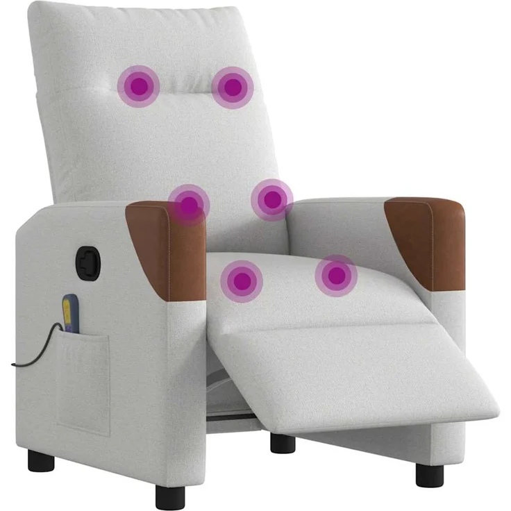 vidaXL Massagesessel Elektrisch Wolkengrau Stoff 3323997 – Bild 2