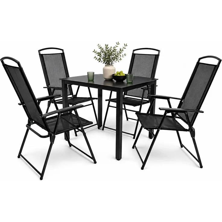 VCM Gartenmöbel-Set Garlos 918150 Schwarz H. 105 x B. 80 x T. 80 cm – Bild 1
