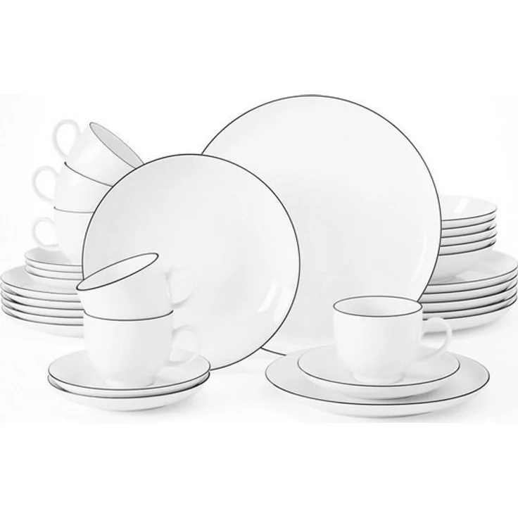 Seltmann Weiden Kombiservice Kombiservice 30-teilig (30-tlg), 6 Personen, Porzellan, Porzellan, spülmaschinenfest, mikrowellengeeignet, Made in Germany – Bild 4