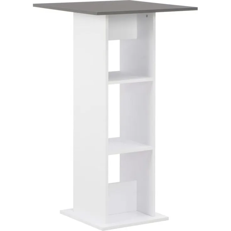Bartisch Weiß und Anthrazit 60 x 60 x 110 cm