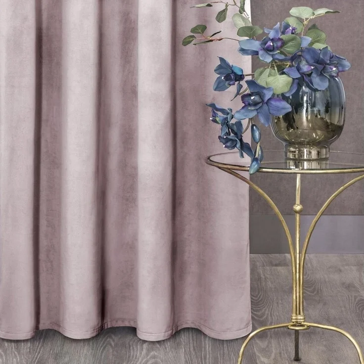 Samtvorhang Velours Vorhänge zum Wohnzimmer Prachtvoll Elegant rosa 140x270 cm Kräuselband – Bild 3