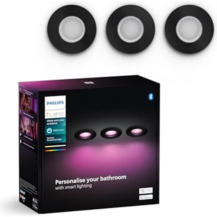 Philips Hue White&Col. Amb. Xamento Einbauspot schwarz 3x4.2W – Bild 2