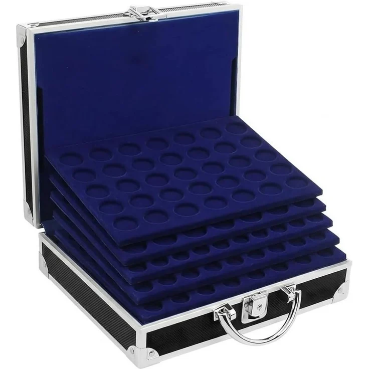 Safe-Album Münzetui Alu Münzkoffer für 210 Stk. 2 Euro Münzen I inkl. 6 Tableaus I SAFE – Bild 1