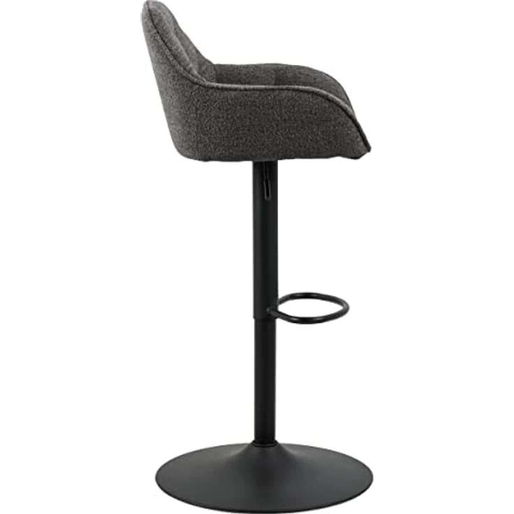 MID.YOU Barhocker Anthrazit, drehbar und höhenverstellbar, Textilbezug, 57x63-84x53 cm, Fußstütze, modernes Metallgestell – Bild 5