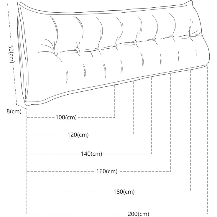 VERCART Großes Bettkissen für Seitenschläfer, 120,0 cm, Türkis – Bild 5