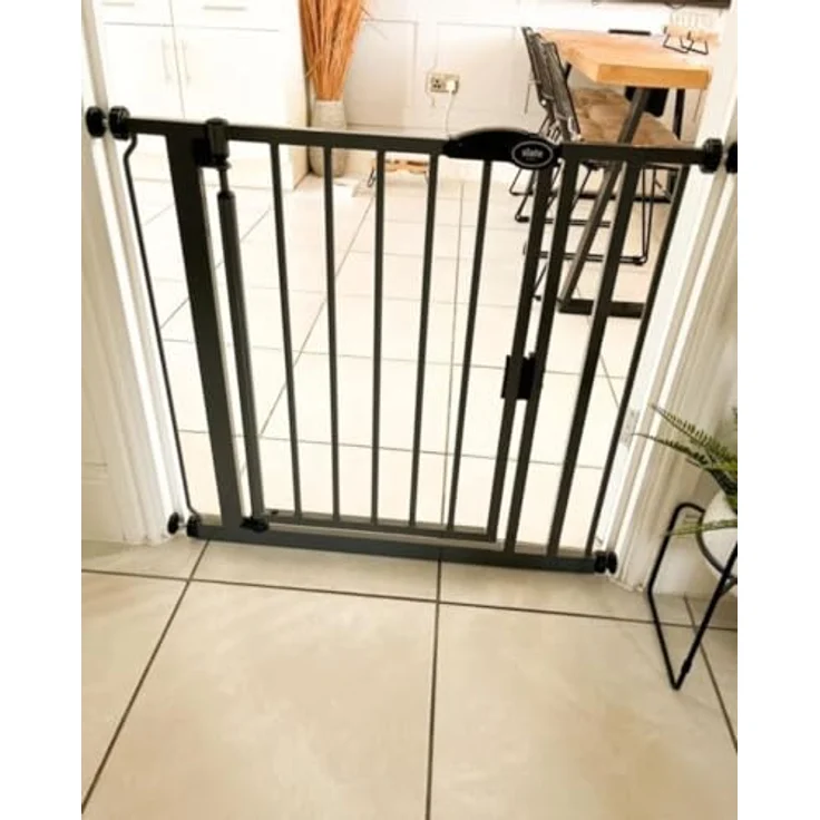 Bettacare Automatisch Schließendes Treppengitter, 147cm - 154cm, Schiefergrau, Druckmontage-Sicherheitsgitter, Babygitter, Sicherheitsschranke für Türen, Flure und Räume – Bild 7