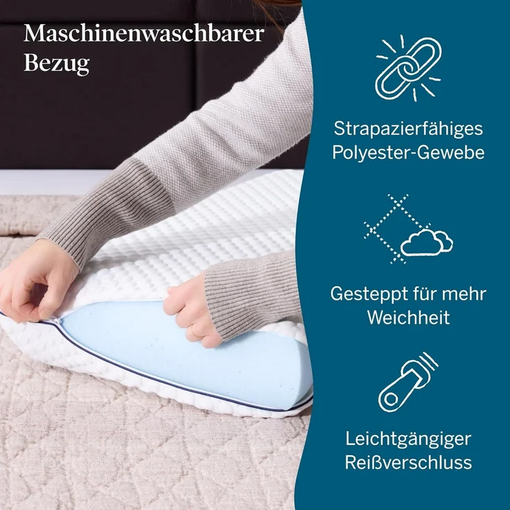 Lucid Belüftetes Gel Memory-Schaumstoffkissen – Bezug waschbar – Bild 5