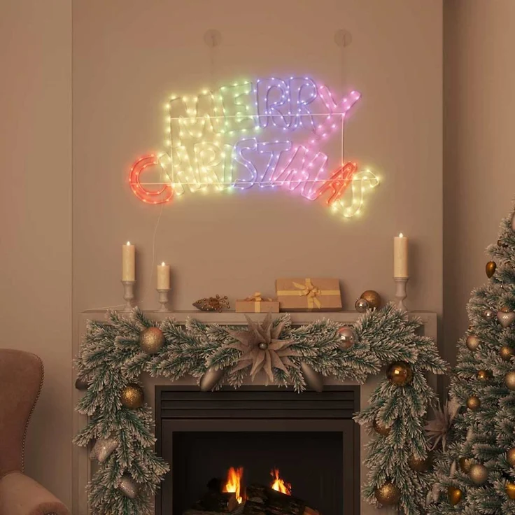 vidaXL Weihnachtsschild Mehrfarbig 99,5 x 54 cm PVC 240 LEDs 42018952 – Bild 3