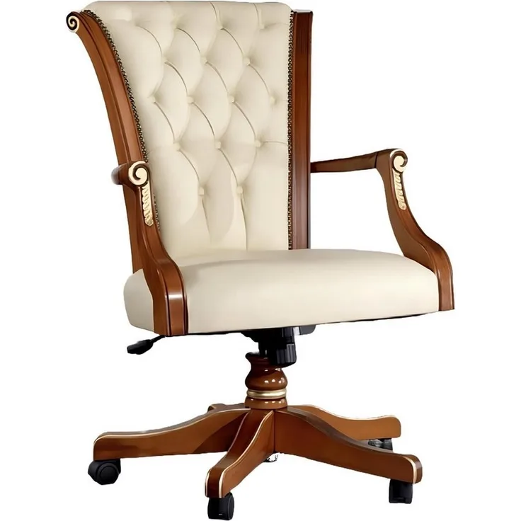 JVmoebel Bürostuhl Bürostuhl Holz Chefsessel Chesterfield italienische Möbel, Made in Europa