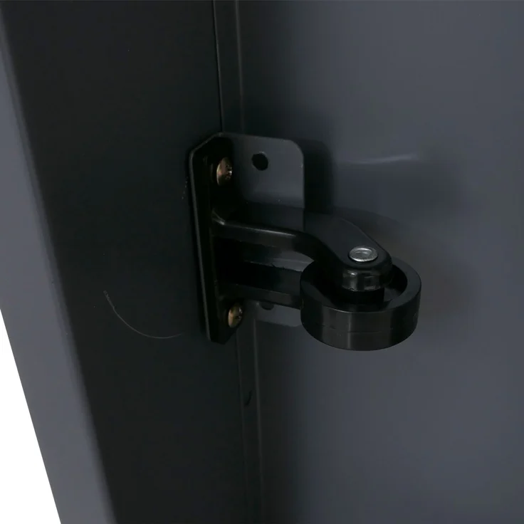 Aktenschrank HWC-Q27, Büroschrank Stahlschrank, Stützrad Staufächer, Metall 74x43x80cm ~ dunkelgrau – Bild 5