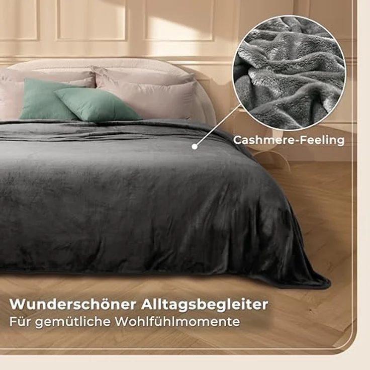 Wohndecke Cashmere-Feeling Kuscheldecke super weich & flauschig – Fleecedecke, Gräfenstayn, dicke & warme Sofadecke, Wohndecke & Tagesdecke - Überwurf Sofa, Couch – Bild 5