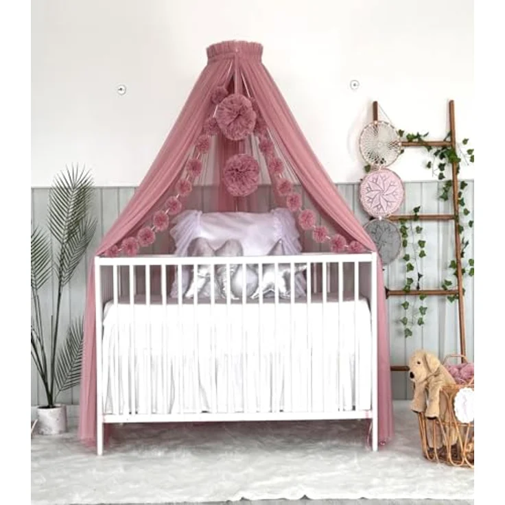 Baby Fancyroom Betthimmel Betthimmel aus 12 Meter Tüll aus 1. Klasse für Kinderbett Gitterbett, Himmel für Babybett Kinderbett – Bild 3