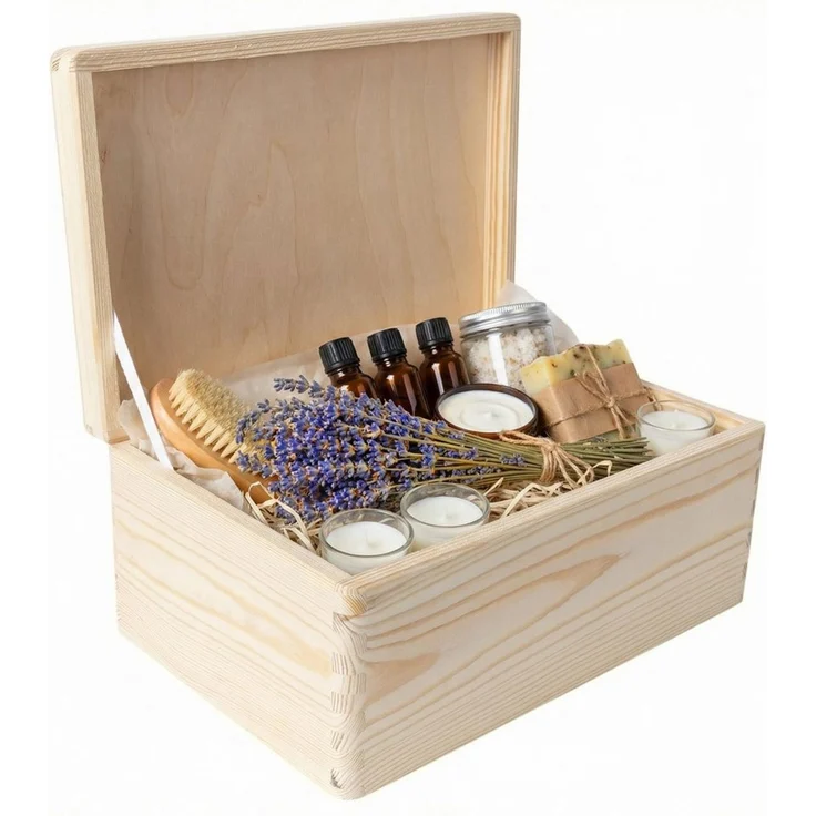 Creative Deco Aufbewahrungsbox Holzkiste mit Deckel Erinnerungsbox Baby Groß Unlackiert – Bild 1